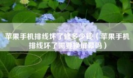 苹果手机排线坏了修多少钱（苹果手机排线坏了需要换屏幕吗）