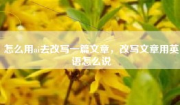 怎么用ai去改写一篇文章，改写文章用英语怎么说