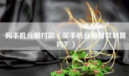 购手机分期付款（买手机分期付款划算吗？）