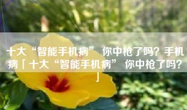 十大“智能手机病” 你中枪了吗？手机病「十大“智能手机病” 你中枪了吗？」