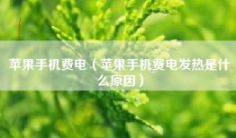 苹果手机费电（苹果手机费电发热是什么原因）