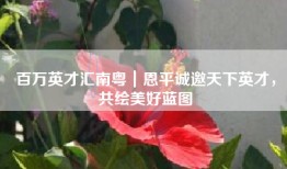 百万英才汇南粤｜恩平诚邀天下英才，共绘美好蓝图
