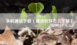 手机通话下载（通话软件怎么下载）