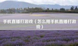 手机直播打游戏（怎么用手机直播打游戏）