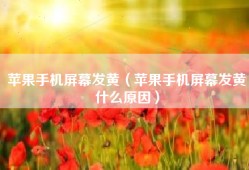 苹果手机屏幕发黄（苹果手机屏幕发黄什么原因）