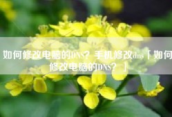 如何修改电脑的DNS？手机修改dns「如何修改电脑的DNS？」