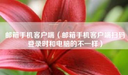 邮箱手机客户端（邮箱手机客户端扫码登录时和电脑的不一样）