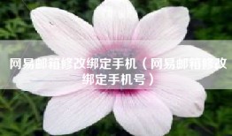 网易邮箱修改绑定手机（网易邮箱修改绑定手机号）