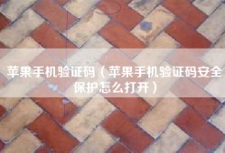 苹果手机验证码（苹果手机验证码安全保护怎么打开）