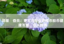 郭基煇委员：更大力度促进楼市股市健康发展，令人鼓舞