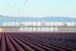 中信银行“五大赛道”战略启航，民营经济迎来金融新春天