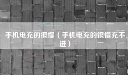 手机电充的很慢（手机电充的很慢充不进）