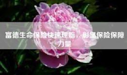 富德生命保险快速理赔，彰显保险保障力量