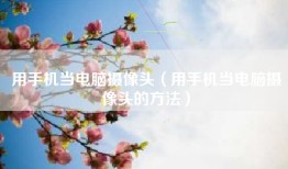 用手机当电脑摄像头（用手机当电脑摄像头的方法）