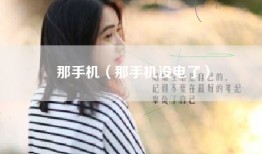 那手机（那手机没电了）