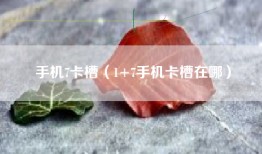 手机7卡槽（1+7手机卡槽在哪）