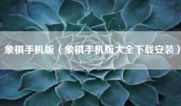 象棋手机版（象棋手机版大全下载安装）