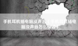 手机耳机插电脑没声音（手机耳机插电脑没声音怎么设置）