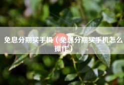 免息分期买手机（免息分期买手机怎么操作）