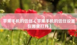苹果手机的信任（苹果手机的信任设置在哪里打开）