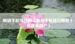 畅销手机排行榜（畅销手机排行榜前十名最新国产）