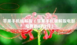 苹果手机破解版（苹果手机破解版电影电视剧的软件）