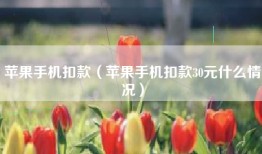 苹果手机扣款（苹果手机扣款30元什么情况）