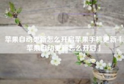 苹果自动更新怎么开启苹果手机更新「苹果自动更新怎么开启」