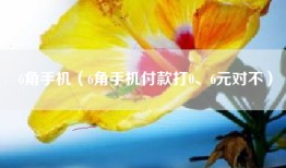 6角手机（6角手机付款打0、6元对不）