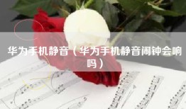 华为手机静音（华为手机静音闹钟会响吗）