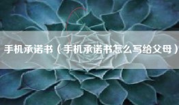 手机承诺书（手机承诺书怎么写给父母）