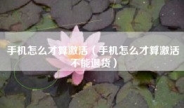 手机怎么才算激活（手机怎么才算激活不能退货）