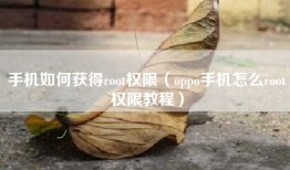 手机如何获得root权限（oppo手机怎么root权限教程）