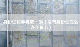 身份证和手机放一起（没有身份证怎么办手机卡）