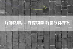 群聊私聊java 开源项目 群聊软件开发