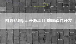 群聊私聊java 开源项目 群聊软件开发