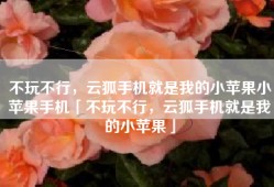 不玩不行，云狐手机就是我的小苹果小苹果手机「不玩不行，云狐手机就是我的小苹果」