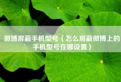 微博屏蔽手机型号（怎么屏蔽微博上的手机型号在哪设置）
