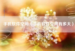 手机软件空间（手机软件空间有多大）