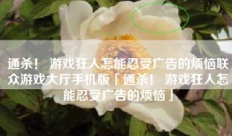 通杀！ 游戏狂人怎能忍受广告的烦恼联众游戏大厅手机版「通杀！ 游戏狂人怎能忍受广告的烦恼」