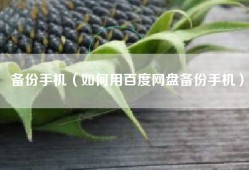 备份手机（如何用百度网盘备份手机）