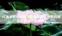 红米手机充电慢（红米手机充电慢的原因和解决方法视频）