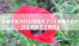 苹果手机为什么登陆不了id（苹果手机为什么登陆不了微信）