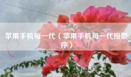 苹果手机每一代（苹果手机每一代按顺序）
