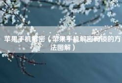 苹果手机解密（苹果手机解密码锁的方法图解）