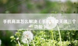 手机高温怎么解决（手机发烫关闭三个功能）