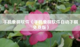 手机象棋软件（手机象棋软件自动下棋免费版）