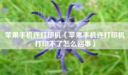 苹果手机连打印机（苹果手机连打印机打印不了怎么回事）