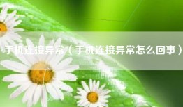 手机连接异常（手机连接异常怎么回事）