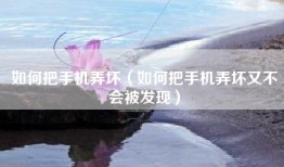 如何把手机弄坏（如何把手机弄坏又不会被发现）
